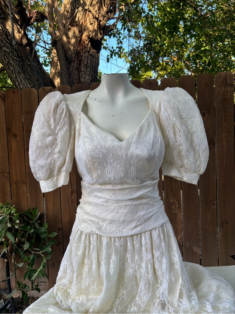 Vtg Jessica McClintok Gunne Sax Off White Lace Dress sz 7.
